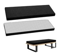 WLXFF Spessi Cuscini Sedili Pranzo per Cucina, in Lino Casa, Cuscino per Panca Finestra di Baia Pads Giardino Antiscivolo Divano Sedile Stuoia per Altalena,Nero,110x40x5cm