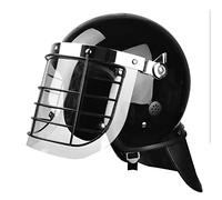WLXW Casco Antisommossa Tattico, Elmetto Antisommossa Speciale con Maschera in Rete Metallica con Visiera Trasparente, Cosplay di Combattimento di Paintball Protettivo SWAT,E