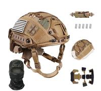 WLXW Casco Tattico Regolabile - Con Copertura For Contrappeso, Tessuto For Casco For Airsoft CS Shooting Game Cosplay Military Gear(Tan)