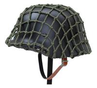 WLXW Elmetto Tattico Tedesco M35 Acciaio Con Copertura Rete For CS, Caccia, Softair Cosplay(BK)
