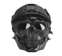 WLXW Elmetto Tattico Veloce, Equipaggiamento Protettivo per Maschera da Cranio con Maschera Integrale, Casco CS Esterno da Combattimento per Armi da Campo, 52-60 Cm,Mask And Helmet