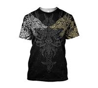 WLXW Felpa con Cappuccio Vichinga, Felpa con Cappuccio da Uomo con Stampa 3D Tatuaggio retrò Odin/Pullover/Felpa/Camicia, Mitologia Norrena Lupo Gigante Fenrir Jacket,Tshirt,M