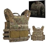 WLXW Gilet Tattico JPC2.0 Plate Carrier Molle Front Flap Armor Combat Paintball Caccia CS Uomo Gilet for Airsoft Cosplay Gear(MC)