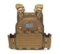 WLXW Gilet Tattico Softair for Uomo, Leggero Traspirante, Gilet Molle Regolabile, Protettivo, for Allenamento All'aperto, for CS, Caccia, Cosplay(Tan)