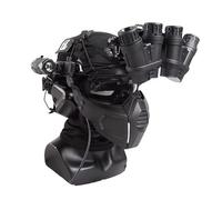 WLXW Set Casco Tattico For Softair Con Modello Binoculare Quattro Tubi For Visione Notturna, Occhiali, Maschera For CS, Caccia, Wargame, Cosplay, Paintball(Black)