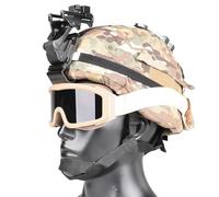 WLXW Set Casco Tattico Multifunzionale Airsoft MICH2000 Nero Con Occhiali, Luci Segnalazione, Copertura For Casco Supporto NVG For Attrezzatura Caccia Paintball CS