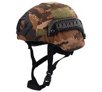 WLXW Set di Elmetti Militari Softair (7 Mm),con Occhiali Tattici E Supporto Nvg Pvs15/18 E Copricasco Paintball E Supporto per Torcia E Supporto,Equipaggiamento Protettivo per Tiro Caccia,A,No Helmet