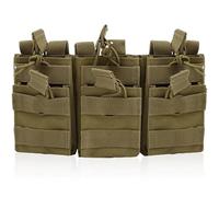 WLXW Tasca Porta Caricatori Tripla Molle Tattica - Tasca Porta Caricatori Doppio Strato Morbida Con Supporto Universale For Caccia CS Airsoft(TAN)