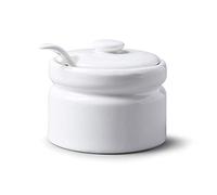 WM Bartleet & Sons 1750 - Pentola in porcellana con coperchio e cucchiaio, bianco, 10 cm