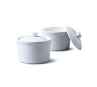 WM Bartleet & Sons 1750 set di 2 tradizionale porcellana Deep stampini con coperchi, bianco, Set of 2-9x9x9cm