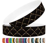 WM infinite Tyvek - Braccialetti per eventi, design creativo classico colorato da 1,9 cm, confezione da 250 pezzi, per feste, gruppi, team building e identificazione (abbigliamento in pelle nero)