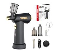 WMARK Aerografo portatile professionale senza fili per barbiere, arte e pittura, pressione dell'aria a 3 marce (18/21/25 psi), luce LED, strumento di styling preciso per saloni, NG-AB001 (nero)