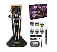 WMARK Tagliacapelli professionale Infinite Cordless per mancini - Controllo della velocità del rullo, dock di ricarica, rotore esterno 9000 giri/min BLDC, lama in acciaio DLC, strumento da barbiere