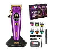 WMARK Tagliacapelli professionale Infinite Cordless per mancini - Controllo della velocità del rullo, dock di ricarica, rotore esterno 9000 giri/min BLDC, lama in acciaio DLC, strumento da barbiere