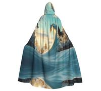 WMASTNjgdA Bella fiaba rendering unico Darkness Poncho scialle - Coperta indossabile personalizzabile per donne, accessorio perfetto per costumi di Halloween, cavaliere, Akatsuki e altro ancora
