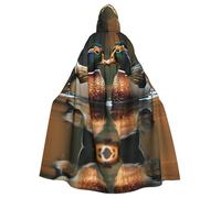 WMASTNjgdA Bellissimo riflesso, ritratto di coppia di animali Unico Darkness Poncho Scialle - Coperta indossabile personalizzabile per donne, accessorio perfetto per costumi di Halloween, cavaliere
