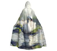 WMASTNjgdA Elegante cigno unico Darkness Poncho Scialle - Coperta indossabile personalizzabile per donne, accessorio perfetto per costumi di Halloween, cavaliere, Akatsuki e altro ancora