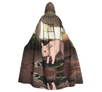 WMASTNjgdA Il simpatico maialino nell'appartamento Unique Darkness Poncho Scialle - Coperta indossabile personalizzabile per donne, accessorio perfetto per costumi di Halloween, cavaliere, Akatsuki e