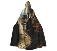 WMASTNjgdA Il treno sta correndo in una taverna medievale Unique Darkness Poncho Scialle - Coperta indossabile personalizzabile per donne, accessorio perfetto per costumi di Halloween, cavaliere