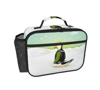 WMASTNjgdA Jacob Duck on the Beach - Contenitore per il pranzo isolato con stampa personalizzata per donne e uomini, borsa portatile per il trasporto a mano, per lavoro, ufficio, resistente alle