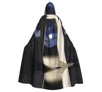 WMASTNjgdA La luce della luna brilla sul corridoio Unique Darkness Poncho Scialle - Coperta indossabile personalizzabile per donne, accessorio perfetto per costumi di Halloween, cavaliere, Akatsuki e