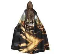 WMASTNjgdA Mystery Train Unique Darkness Poncho Scialle - Coperta indossabile personalizzabile per donne, accessorio perfetto per costumi di Halloween, cavaliere, Akatsuki e altro ancora