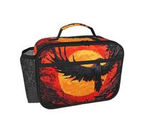 WMASTNjgdA Red Sun and Eagle - Borsa termica per il pranzo, con stampa personalizzata, per donne e uomini, portatile, con tracolla per il trasporto a mano, per lavoro, ufficio, resistente alle perdite