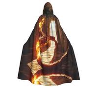 WMASTNjgdA Scialle poncho con fuoco e fiamme - Coperta indossabile personalizzabile per donne, accessorio perfetto per costumi di Halloween, cavaliere, Akatsuki e altro ancora