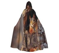 WMASTNjgdA Scialle poncho con scoiattolo codardo unico per oscurità, coperta indossabile personalizzabile per donne, accessorio perfetto per costumi di Halloween, cavaliere, Akatsuki e altro ancora