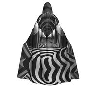 WMASTNjgdA Scialle poncho con tunnel bianco e nero unico Darkness, coperta indossabile personalizzabile per donne, accessorio perfetto per costumi di Halloween, cavaliere, Akatsuki e altro ancora