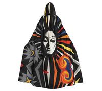 WMASTNjgdA Sfondo circense, futurismo retrò unico poncho scialle oscurità - Coperta indossabile personalizzabile per donne, accessorio perfetto per costumi di Halloween, cavaliere, Akatsuki e altro