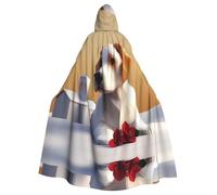 WMASTNjgdA Simpatico piccolo cane da caccia unico Darkness Poncho Scialle - Coperta indossabile personalizzabile per donne, accessorio perfetto per costumi di Halloween, cavaliere, Akatsuki e altro