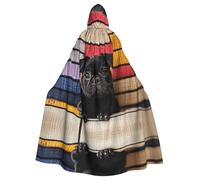 WMASTNjgdA Simpatico piccolo cane nero unico Darkness Poncho Scialle - Coperta indossabile personalizzabile per donne, accessorio perfetto per costumi di Halloween, cavaliere, Akatsuki e altro ancora