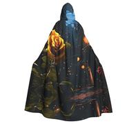 WMASTNjgdA Strade fioche con rose dorate Unico Poncho Scialle Darkness - Coperta indossabile personalizzabile per donne, accessorio perfetto per costumi di Halloween, cavaliere, Akatsuki e altro