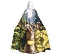 WMASTNjgdA Un vivace piccolo cane unico Darkness Poncho Scialle - Coperta indossabile personalizzabile per donne, accessorio perfetto per costume di Halloween, cavaliere, Akatsuki e altro ancora