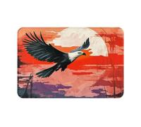 WMASTNjgdA Zerbino personalizzato con aquila calva nel cielo al tramonto, zerbino per interni ed esterni, tappetino di benvenuto personalizzato con materiale in poliestere resistente e fondo
