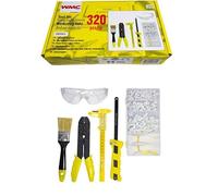 WMC TOOLS Set di attrezzi da 320 pezzi con occhiali di sicurezza e sicurezza - accessori per cablaggio per montatore, calibro, sega per metallo, cubo di giunzione, supporti per cavi, per installazione