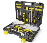 WMC TOOLS Set di attrezzi universali 1200 pezzi da 1/4 pollici in valigetta, acciaio Cr-V, 9 bussole da 5-13 mm, 48 bit, martello, pinza combinata da 150 mm, calibro, set per elettricisti, per la casa