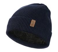 Wmcaps Beanie Hat, Cappello Uomo Invernale Caldo Unisex Cappello Invernale Lavorato a Maglia Cappello di Lana Morbida Elasticizzato con Polsino e Fodera Spessa e Calda Regalo per fidanzati (Blu Navy)