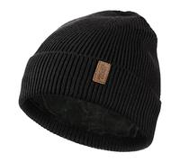 Wmcaps Beanie Hat, Uomo Inverno Caldo Unisex Cappello Invernale Lavorato a Maglia Cappello di Lana Morbida Estensibile con Polsino e Fodera Spessa e Calda Regalo per fidanzati Uomini Donne (Nero)
