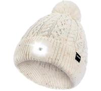 Wmcaps Berretto a LED, cappello con una luce integrata di tipo C ricaricabile, cappello da corsa ultra luminoso con 4 luci a LED, torcia per la testa, regalo per papà, mamma, Natale, unisex, caldo