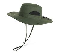 Wmcaps Cappello Boonie per Uomo, Tesa Larga Cappello Pescatore Donna, Bucket Hat da Sole Estivo Safari Trekking Montagna Esploratore Cowboy Militar Cappelli (Verde Militare)