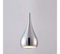 Wmdtr Moderna Semplice Lampada A Sospensione A Soffitto con Paralume Curvilineo in Alluminio, Cucina A Isola, Soggiorno, Ufficio, Loft, Lampade A Sospensione, Attacco E27, Cromo - 1 Luce