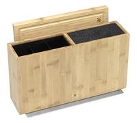 WMF 3 in 1 - Ceppo portacoltelli per 3-4 coltelli, supporto per utensili da cucina, cassetta degli attrezzi, tagliere, legno, bambù, inserto in plastica