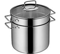 WMF 724919990 Pentola per Pasta con Inserto Scolapaste, Acciaio Inossidabile, Argento