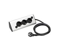 WMF Ambient - Ciabatta elettrica da cucina, multipresa con 2 USB, presa multipla, luce ambientale, per cucina, ufficio, soggiorno, presa angolare a 45°, in acciaio inox opaco