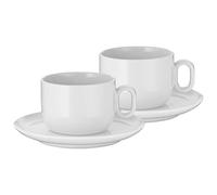 WMF Barista - Set di 4 tazze da caffè da 160 ml, con piattini per cappuccino, p