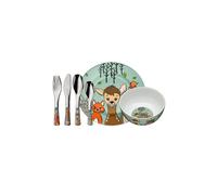 WMF Waldfreunde - Stoviglie per bambini, 6 pezzi, stoviglie per bambini a partire dai 3 anni, in acciaio inox Cromargan lucido, lavabili in lavastoviglie