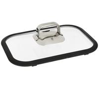WMF Vitalis-Coperchio in Vetro con Guarnizione, Compatto, con Bordo in Silicone, Acciaio Inossidabile, Argento, 29.5 x 21.2 x 9.5 cm