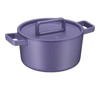 WMF Flavour Casseruola in ghisa smaltata con coperchio, per induzione, 24 cm, coperchio in ghisa, punti di condensa, eleganza moderna, viola